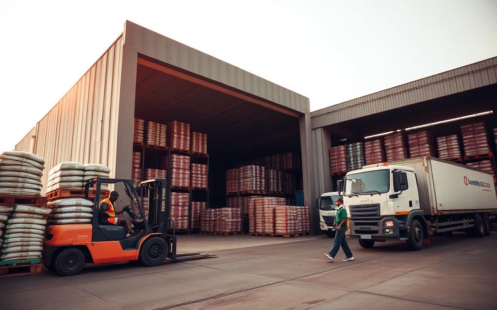 Hub logistique régional en activité